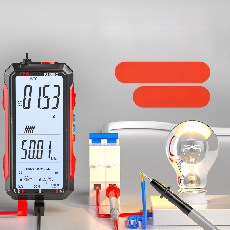 Skaitmeninis multimetras CZD-FS899C su pilnu ekranu, automatinis diapazonas, USB įkrovimas