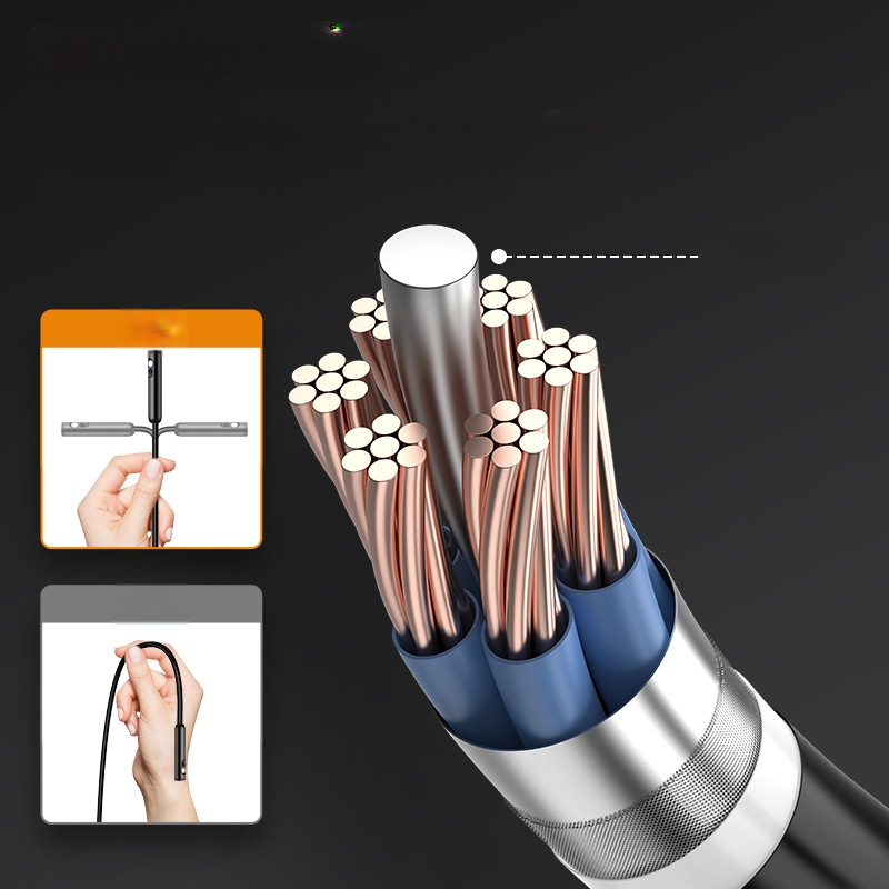Pārvadājamais rūpnieciskais endoskops ar ekrānu klimatizācijas cauruļu pārbaudei — zondes diametrs 8 mm, darba garums 1000 mm, skatīšanās leņķis 178°, LED apgaismojums, 200w pikseļi