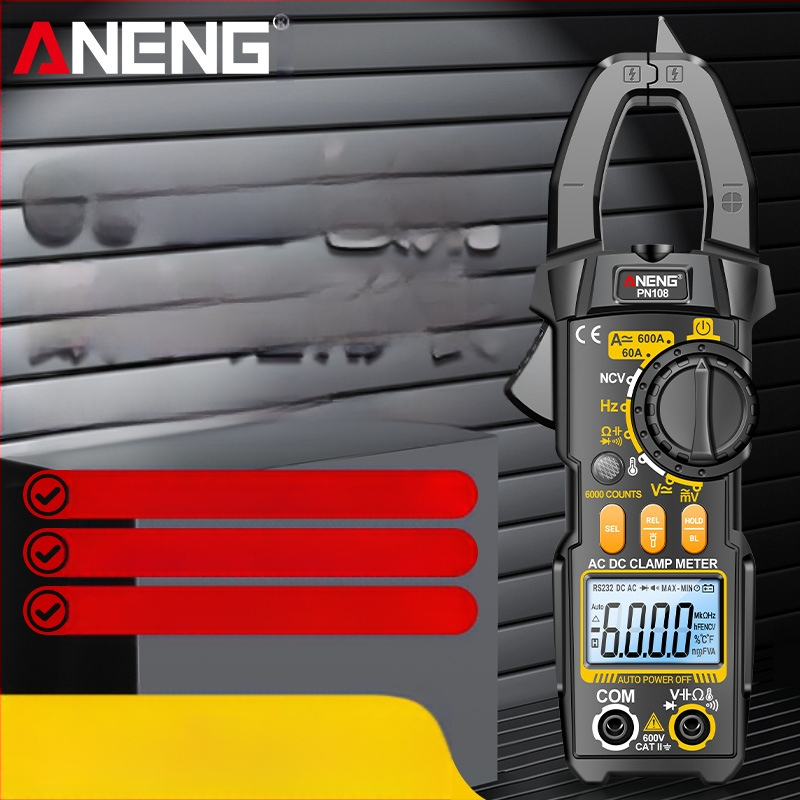 Цифров клампметър AC/DC, висок ток, за електротехници, мултифункционален измервател за поддръжка