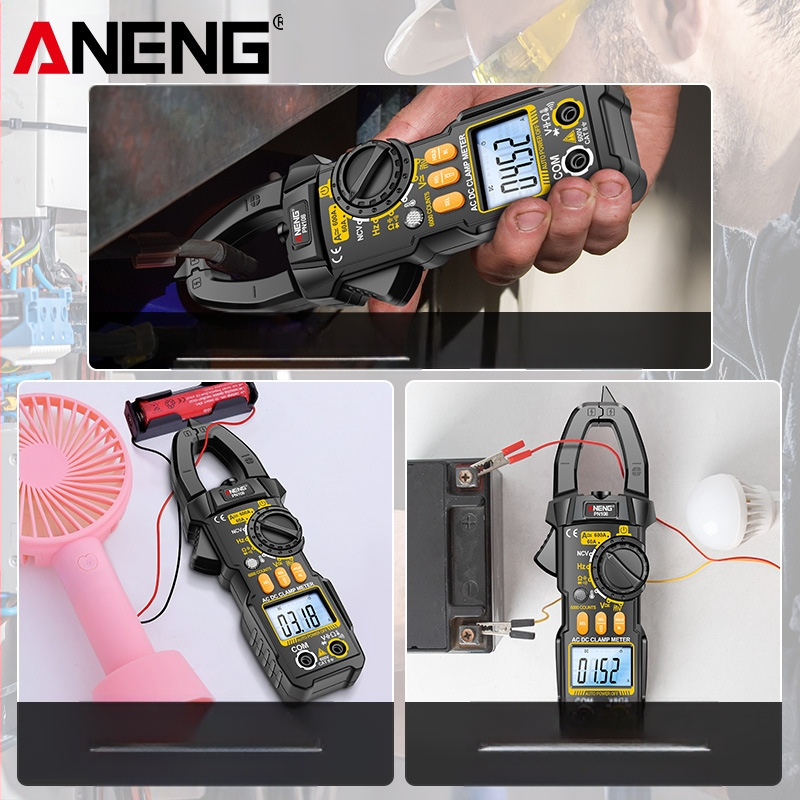 Цифров клампметър AC/DC, висок ток, за електротехници, мултифункционален измервател за поддръжка