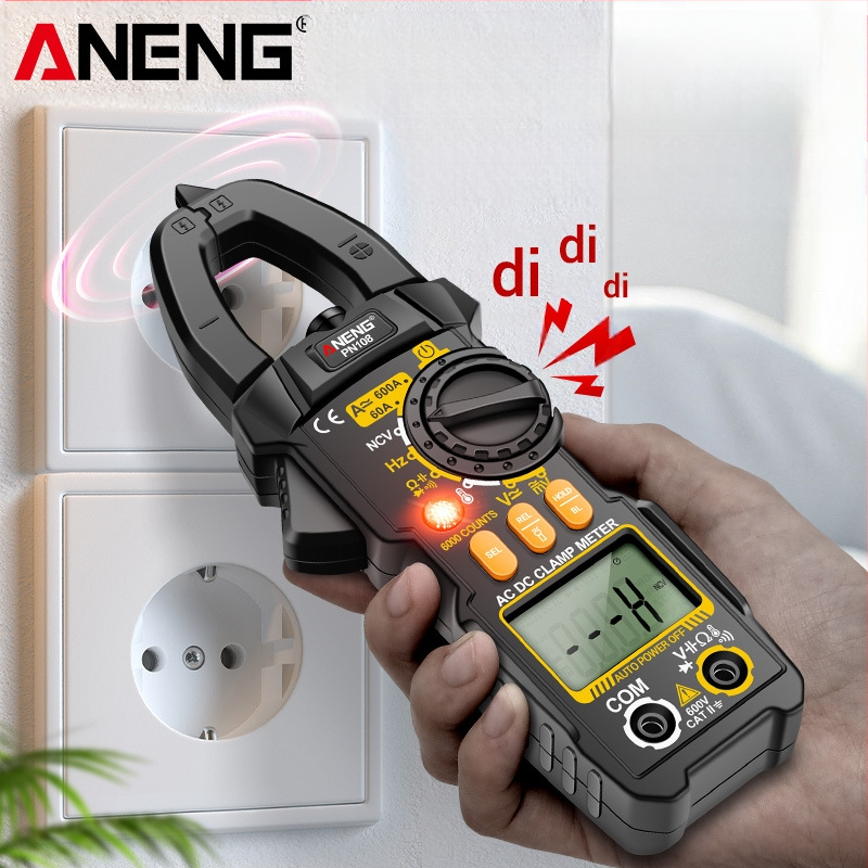 Цифров клампметър AC/DC, висок ток, за електротехници, мултифункционален измервател за поддръжка