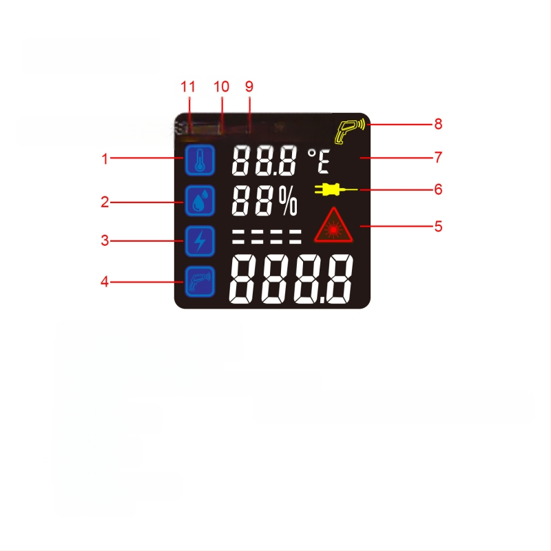 Υπέρυθρο θερμόμετρο με θερμοζεύγος τύπου Κ, φορητό, LCD οθόνη, μπαταρία 9V, χρόνος απόκρισης 500 ms