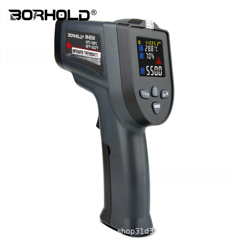 Υπέρυθρο θερμόμετρο με θερμοζεύγος τύπου Κ, φορητό, LCD οθόνη, μπαταρία 9V, χρόνος απόκρισης 500 ms