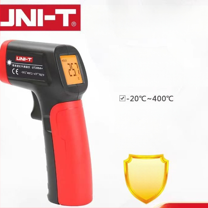 Χειροκίνητο υπέρυθρο θερμόμετρο με λέιζερ UT300A/UT300C, ανάλυση 0.1°C, εύρος -32 έως 1050°C, ακρίβεια ±1.8°C, χρόνος απόκρισης 500 ms