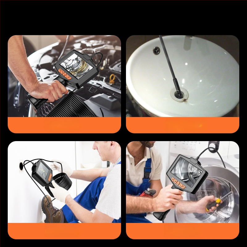 Φορητό βιομηχανικό ενδοσκόπιο με οθόνη HD 4,3 ιντσών και φακό 8 mm (IP67 • 1080p • 2000mAh • 3–4 ώρες)