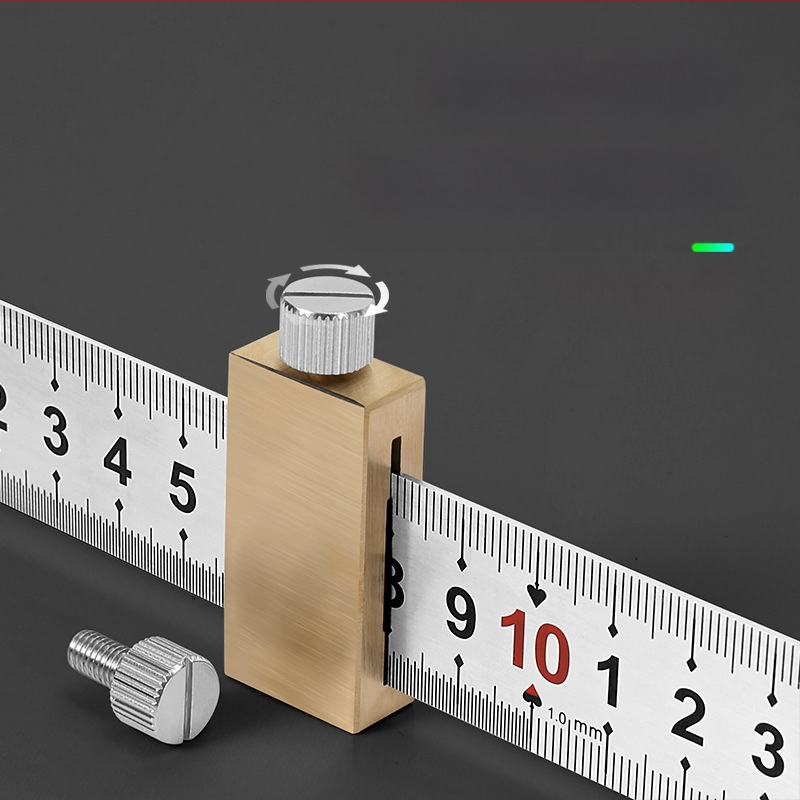 Стоманено правило с позиционен блок за дървообработване – Bunter, 300 мм, локатор за маркиране