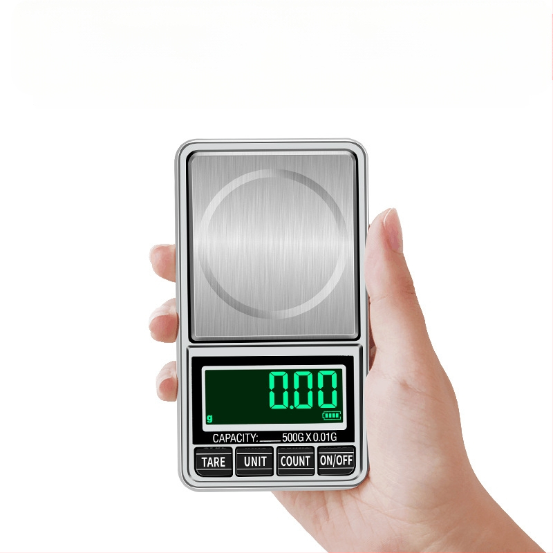 DH-938C skaitmeninis juvelyrinių dirbinių svoris, matavimo diapazonas 500 g (0,01 g) ir 1 kg (0,1 g), elektroninė pusiausvyra, veikia su 2x AAA baterijomis, ODM/OEM pritaikymas