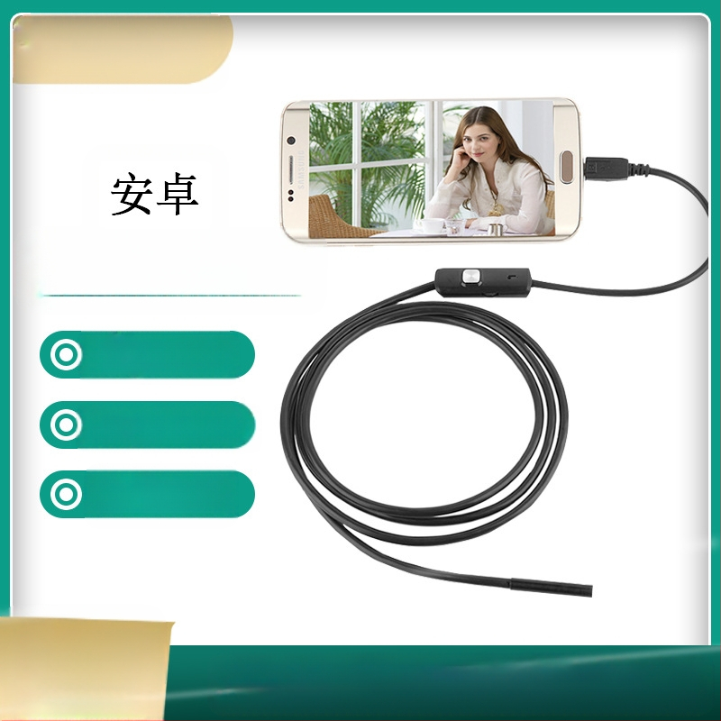 AN97 Android endoskopkamera automobiļu un rūpnieciskajai pārbaudei, IP67 ūdensizturīgs, 0.3MP, 65° skata leņķis, 6 LED apgaismojums