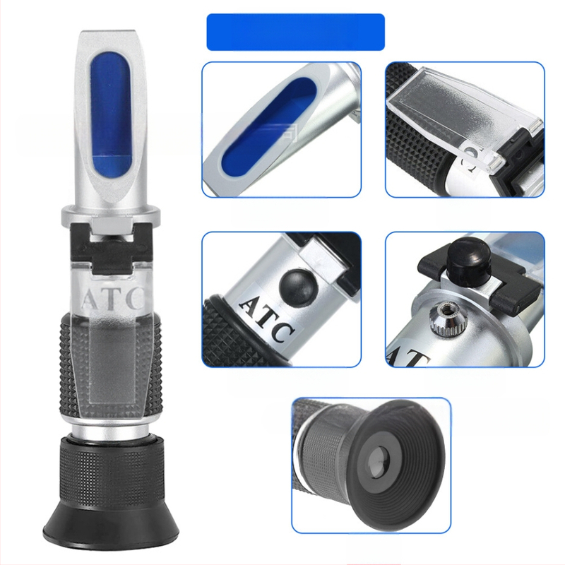 ATC 0-80% рефрактометър – преносим ръчен измервател на концентрация, модел THE01504B, точност 0.2, резолюция 1