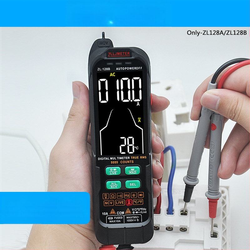 ZL126A/ZL128 Skaitmeninis multimetras su automatine skalė, CAT III 600V, DC/AC įtampos matavimas iki 1000V/750V, talpa iki 1 000 000 μF