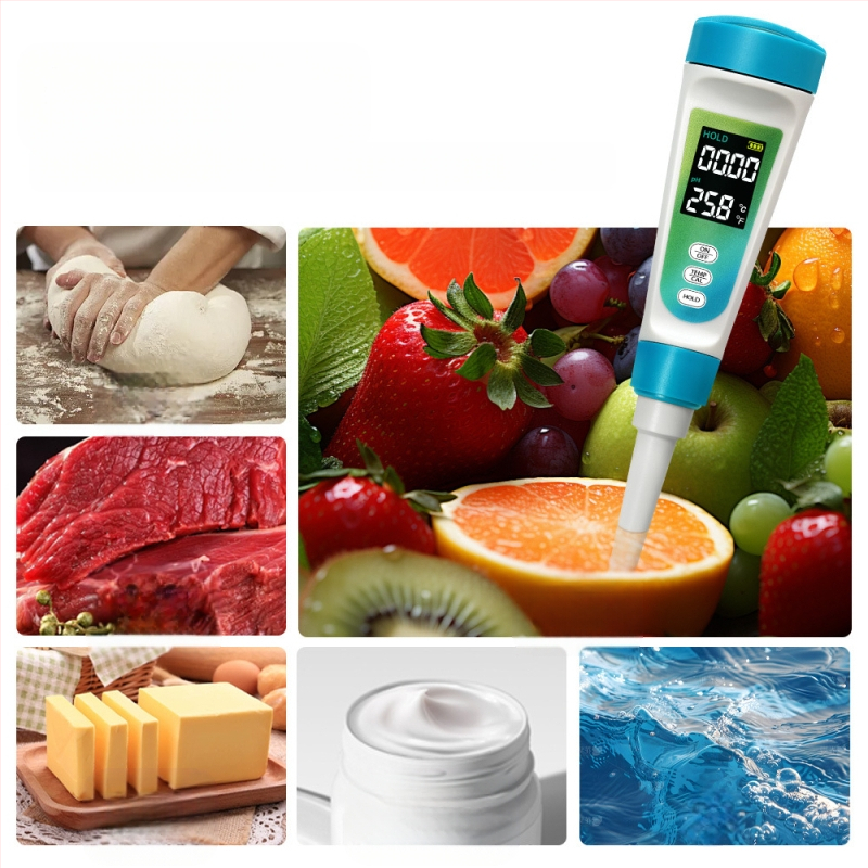 Nešiojamas pH matavimo priemonė su stiklinio elektrodo, skaitmeninis ekranas, 0–14 pH diapazonas, 0,01 pH tikslumas, temperatūros kompensacija 0–60 °C