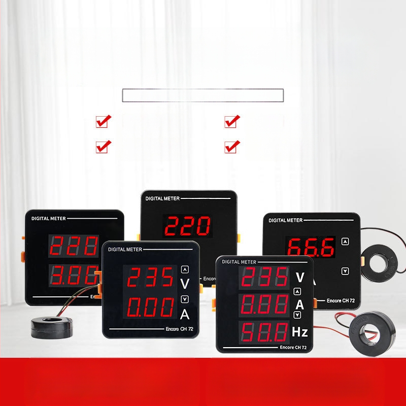 Taiye CH-72 ψηφιακό όργανο μέτρησης για AC τάση, ρεύμα και συχνότητα με LED οθόνη (50–500 V, 1–120 A, 50–63 Hz)
