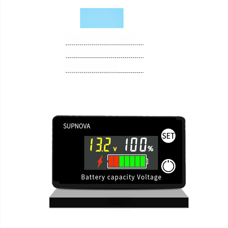 LCD įtampos matuoklis elektriniam motociklui, 8–100V, įtampos indikatorius švino rūgšties ir ličio baterijoms