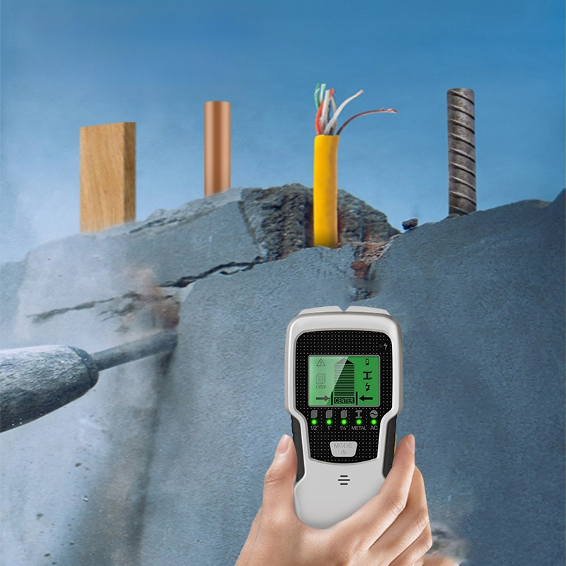 SH501 Χειροκίνητος ανιχνευτής τοίχων με 5-σε-1 λειτουργία; εύρος μέτρησης 12,7–60 mm; μέγεθος ακροφυσίου 60 mm; Roar