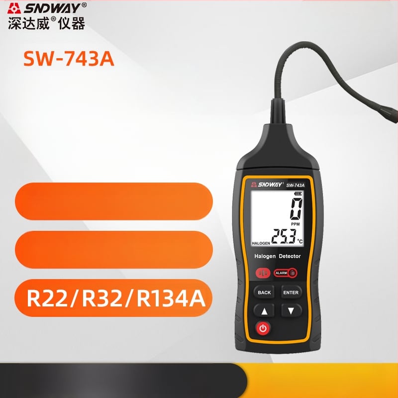 Halogēnu gāzu detektors SW-743A no Deep Dawei, frēona noplūdes noteikšanai, barošana 1.5V AAA×2
