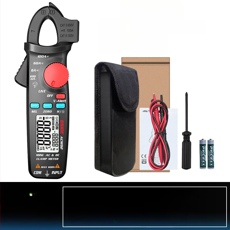 BSIDE ACM92 Дигитален клещов измервател за AC/DC, 100 A, 600 V, 6000 Ω