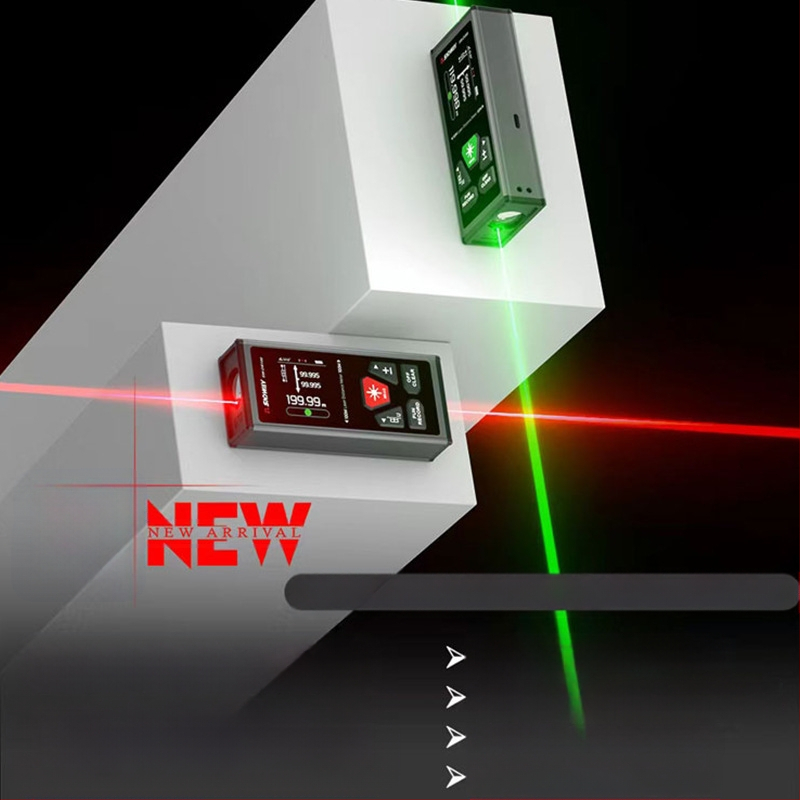 Διπλής κατεύθυνσης λέιζερ μετρητής απόστασης με υπέρυθρο ηλεκτρονικό μέτρο, εμβέλεια 200 m, μαγνητικό πίσω μέρος, μπαταρία λιθίου