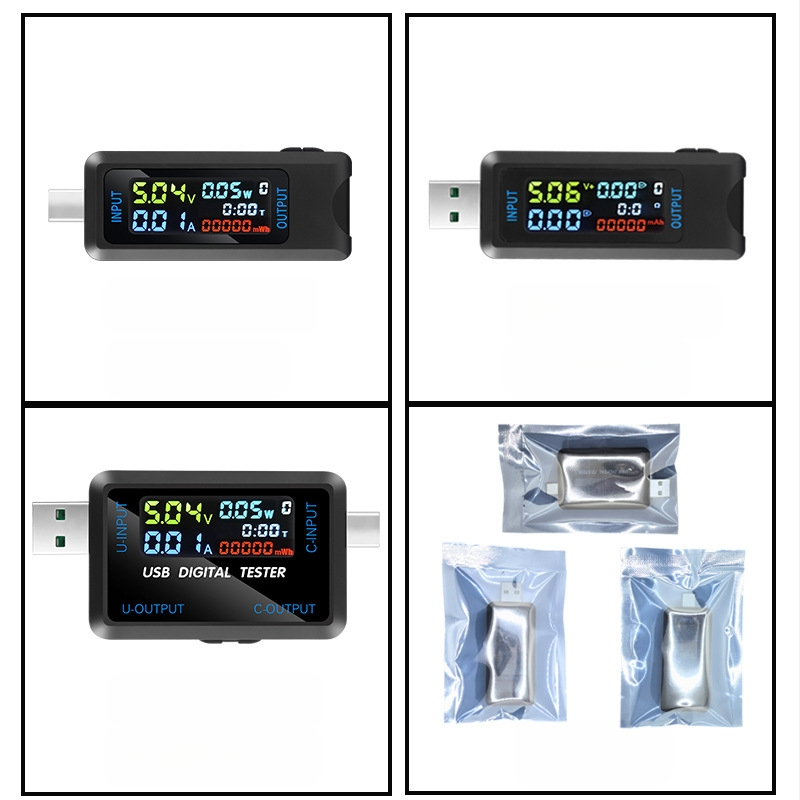 USB įtampos ir srovės matuoklis su skaitmeniniu ekranu, talpos testeris ir išorinis maitinimo detektorius (Įėjimo įtampa: 4.5–36 V; Aplinkos temperatūra: 10–60 °C; Svoris: 19.8 g)