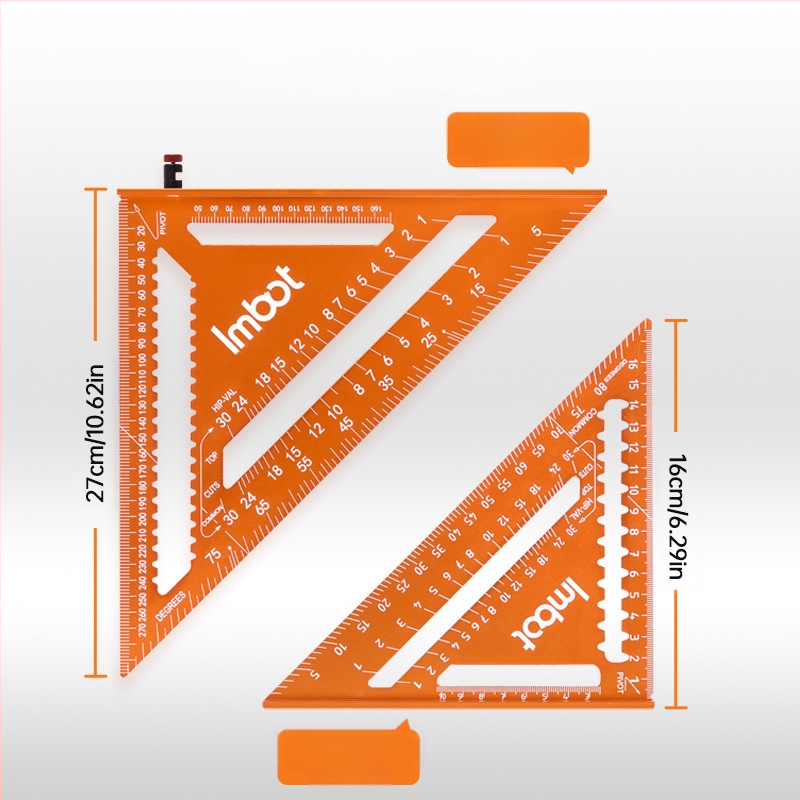 Imbot Алуминиева сплав Триъгълник за дървообработване, 45° – Висока прецизност, Многофункционален, Удебелен дизайн