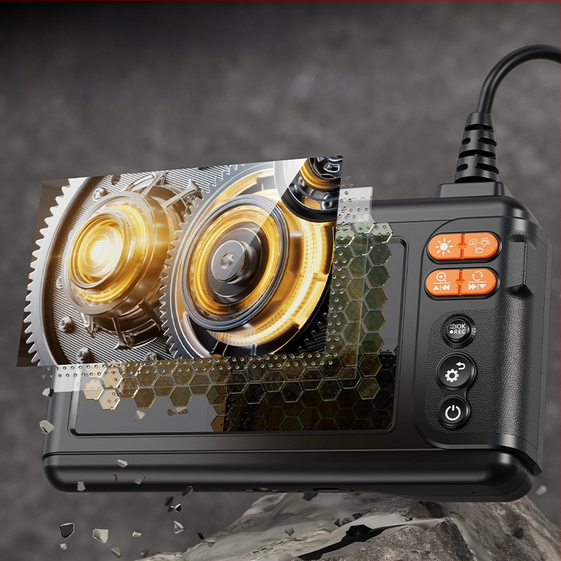 Industrijski endoskop s dvostrukim lećama, promjer sonde 8,0 mm, radna duljina 5 m, IP67 vodootpornost, LED rasvjeta, HD IPS zaslon