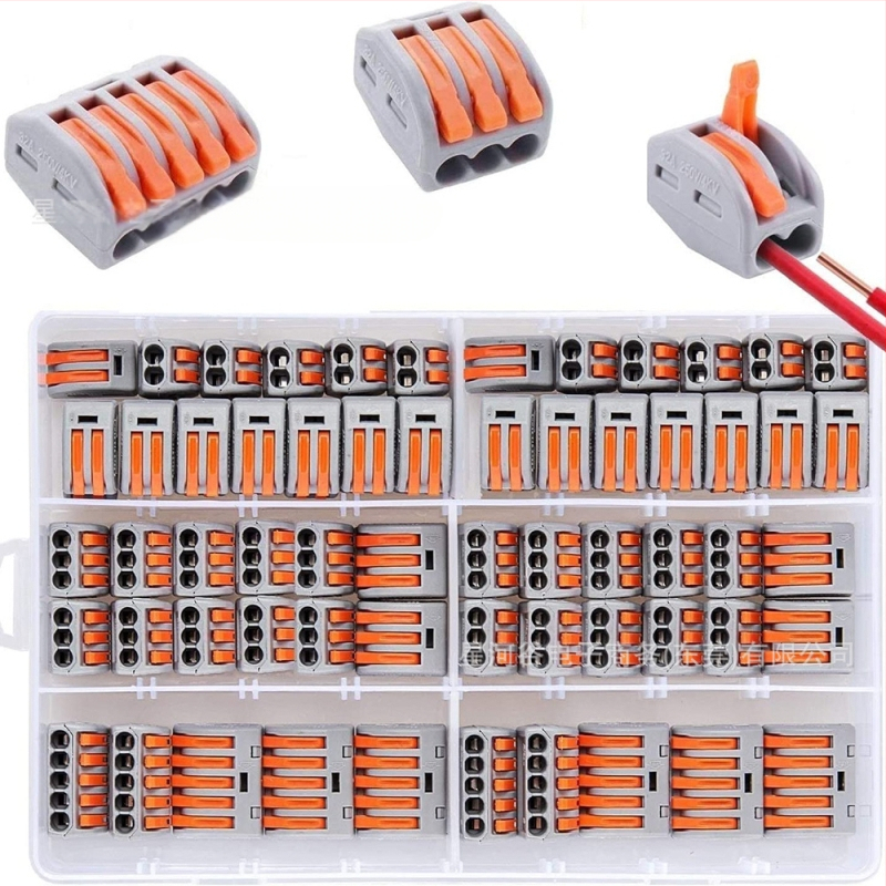 Crimp terminal blokų rinkinys, 60 vnt, Konektorių serija, PE dangtis, greitasis jungtis