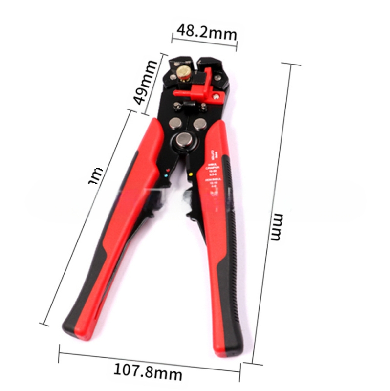 Pet u jedan: automatske klešta za skidanje izolacije kabela s bakrenim jezgrom, plosnaste čeljusti, 0.2-6 mm², duljina hvata 170 mm, težina 380 g, ručke PP+TPR