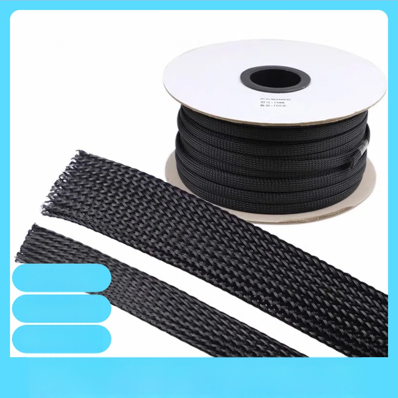 Θήκη καλωδίων αυτοκινήτου, PET υφαντό, φλογοαποκρουστική V0, 100°C, 1000V