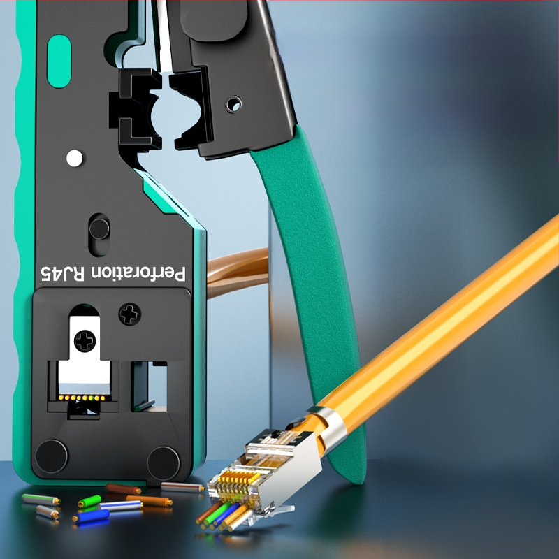 Daugiaprofesinis vielos krimpavimo įrankis kristalinėms galvoms – profesionalus lygis, aukštos anglies plienas, kelios krimpavimo galimybės, CODITE/VODIT