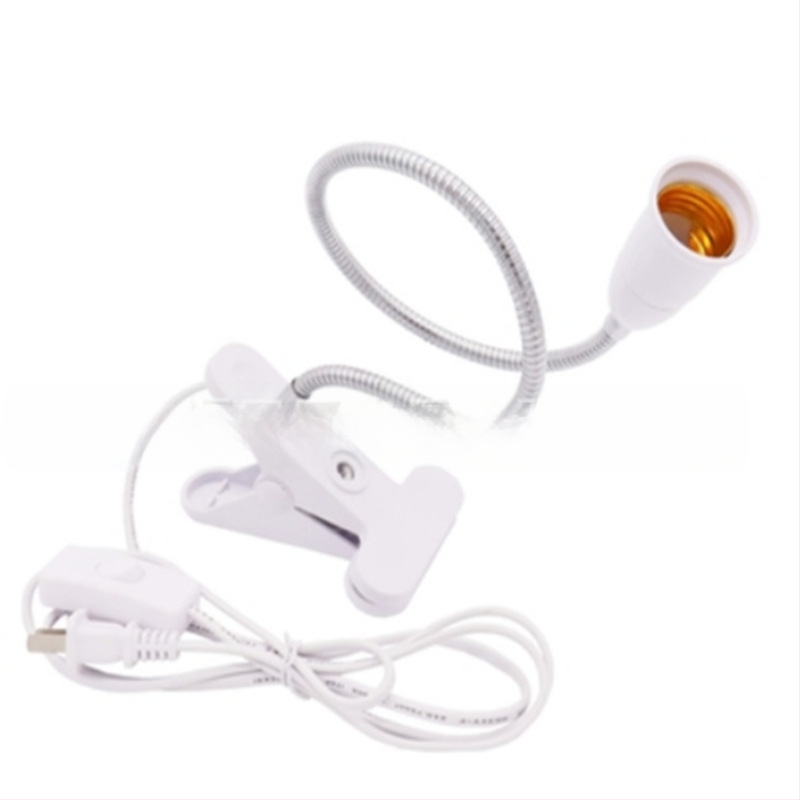 E27 LED lempos laikiklis su žarnos įtvaru – ugniai atsparus, 220V, srovė 220A, 80°C, modelis Hose clamp lamp holder