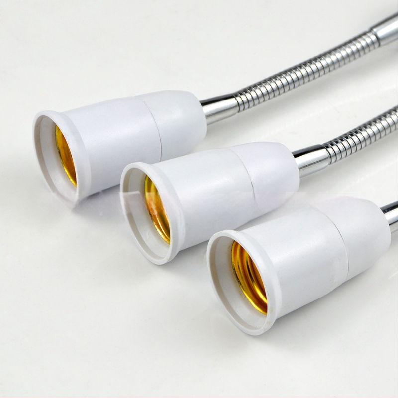 E27 pasukamas lempos laikiklis su žarnos išplėtimo laidu, PC ugniai atsparus korpusas, 85-265V, 2A