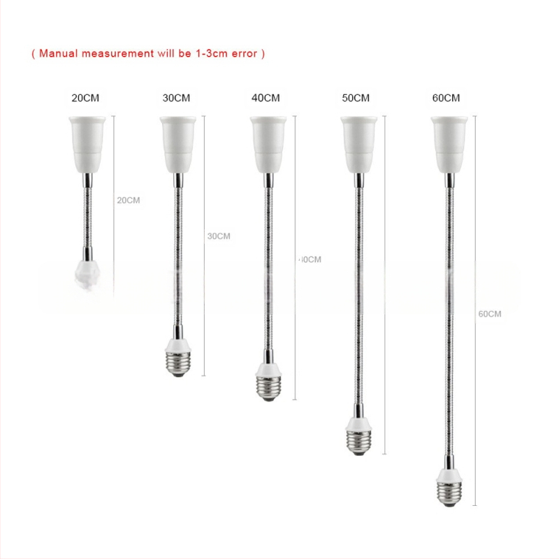 E27 pasukamas lempos laikiklis su žarnos išplėtimo laidu, PC ugniai atsparus korpusas, 85-265V, 2A