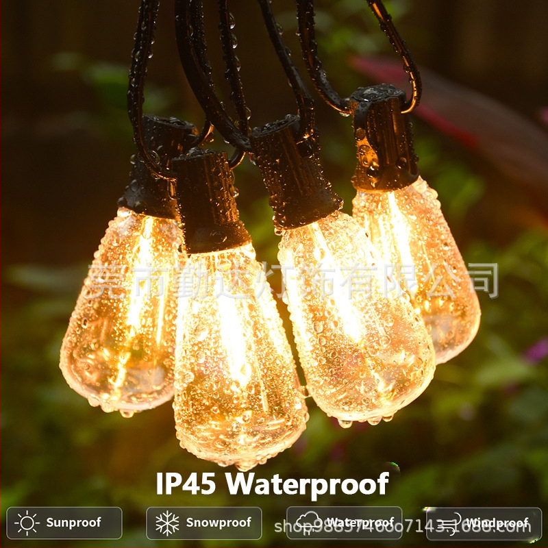 G40 Gaismas virkne – Āra izmantošanai (1W, 220V, IP65, pogu/attālināta vadība)