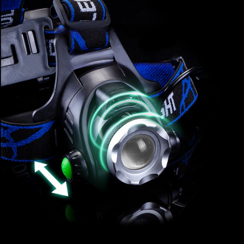 LED čelna lampica za kampiranje od aluminijske legure, baterija 4800mAh, snaga 10W, ručno pokretanje, domet 200–500 m