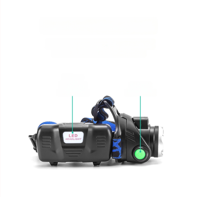 LED čelna lampica za kampiranje od aluminijske legure, baterija 4800mAh, snaga 10W, ručno pokretanje, domet 200–500 m