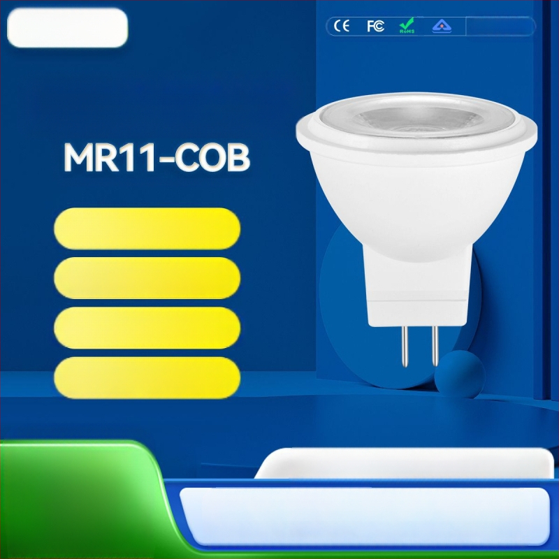 MR11 LED прожектор лампа, 12V AC/DC, 3W, 11 COB LED, 180° лъч