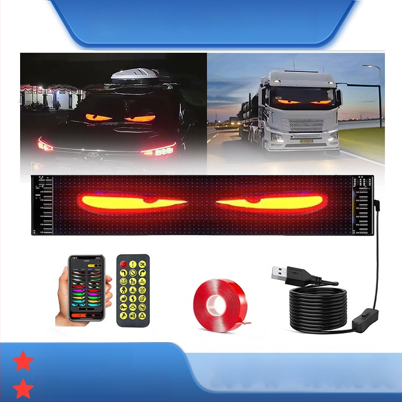 USB automobilių minkštas ekranas – lankstus reklamos ekranas, PU+FPCB, 10W, 5V/2A, Bluetooth programos valdymas, pilnos spalvos ekranas