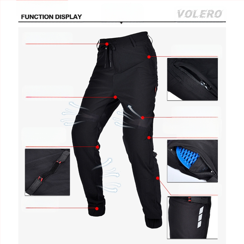 VOLERO motorkerékpáros védő nadrág kerékpározáshoz: vízálló, szélálló, lélegző, magas derék, szilikon védelem