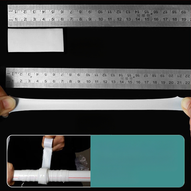 Silikona pašlīmējošā lente PVC ūdens caurulēm – noplūdes novēršana, 1 mm biezums, PVC substrāts, silikagela līme sistēma (izturība -20 līdz 100°C, labs blīvējums)