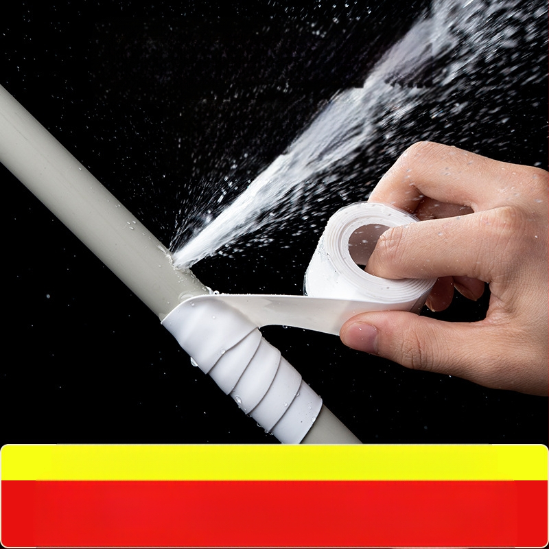 Silikona pašlīmējošā lente PVC ūdens caurulēm – noplūdes novēršana, 1 mm biezums, PVC substrāts, silikagela līme sistēma (izturība -20 līdz 100°C, labs blīvējums)