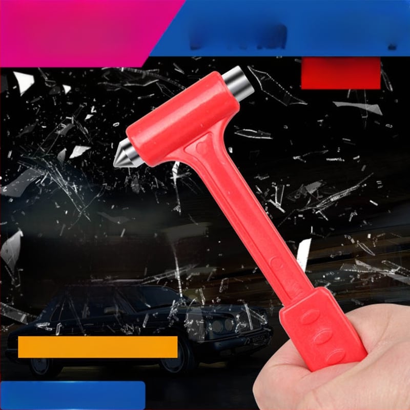 Divfunkcionālais automobiļu drošības āmurs, ABS plastmasa, 100 g, pielāgošana, licencēta privātā zīmola etiķete