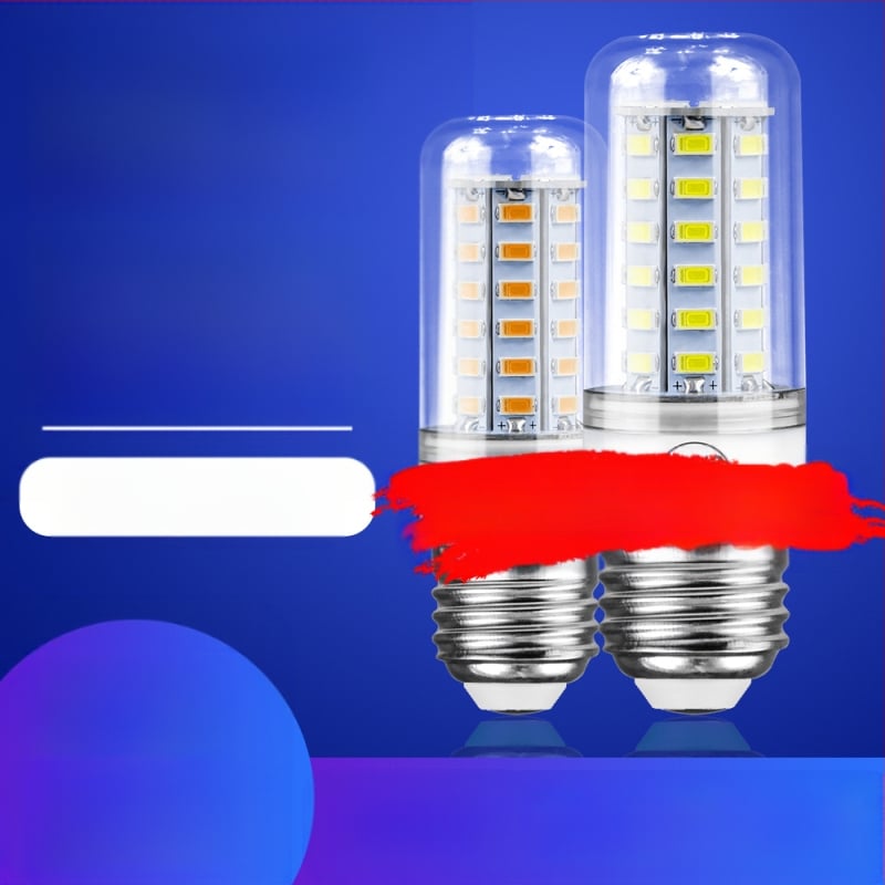 LED царевична лампа E27, 5730 чипове, 24–72 светодиода, 220V, 3000K, 360° лъч