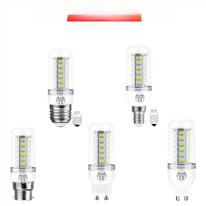 Λάμπа LED καλαμπόκι με βάση E27, 5730 τσιπ, 24–72 LED, 220V, 3000K, δέσμη 360°