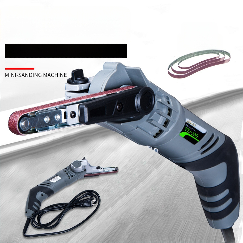 Преносим шлайф с абразивна лента – захранване чрез щепсел, 220 V, тегло 1,9 кг, дължина на кабела 2,2 м, за домашно декориране.