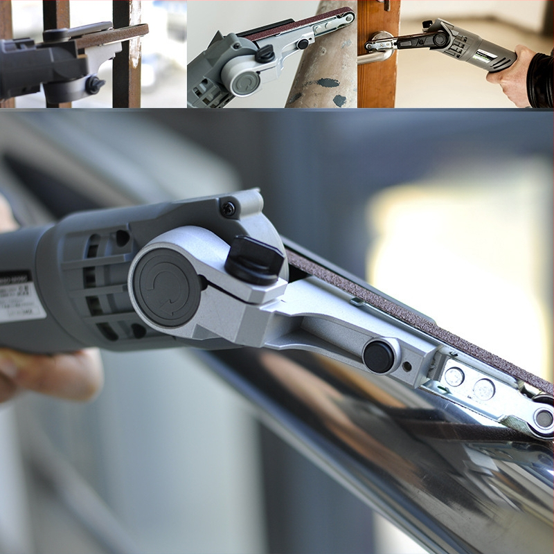 Преносим шлайф с абразивна лента – захранване чрез щепсел, 220 V, тегло 1,9 кг, дължина на кабела 2,2 м, за домашно декориране.