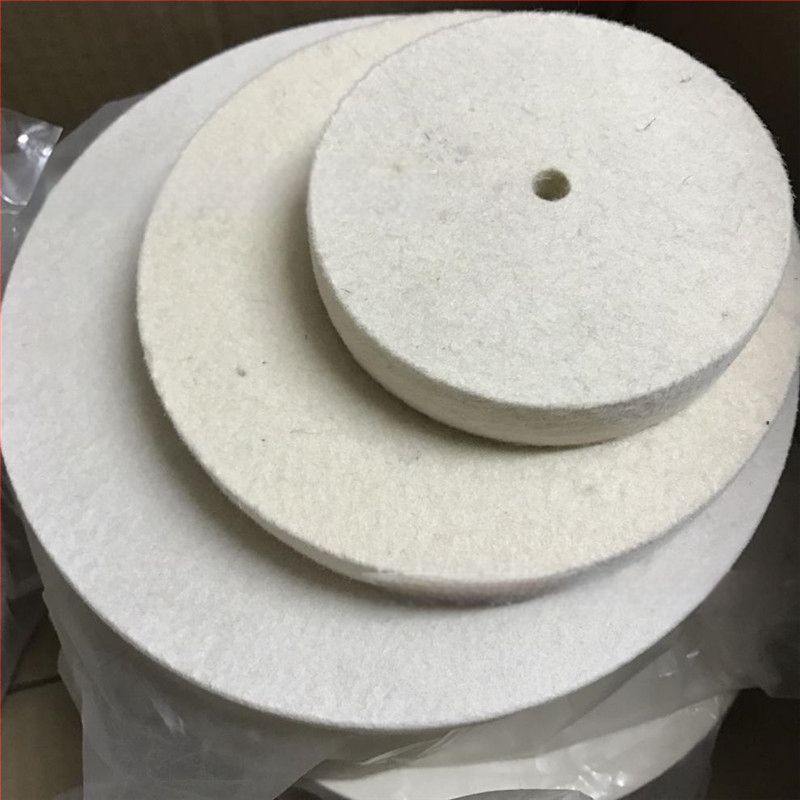 Plakana vilnas filca ritenis, augsta blīvuma, abrazīvs no tīras vilnas, cietība pēc pasūtījuma, spoguļu pulēšanai