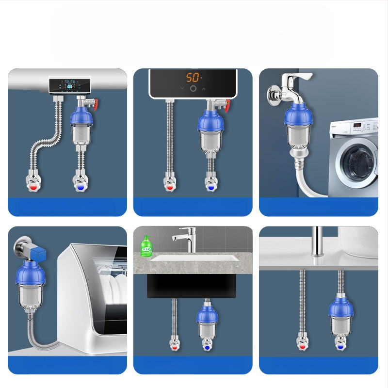 Nerūdijančio plieno išankstinis filtras vandeniui, mažas filtras, išankstinė filtracija, šalina kalcio nuosėdas, rūdą ir nuosėdas