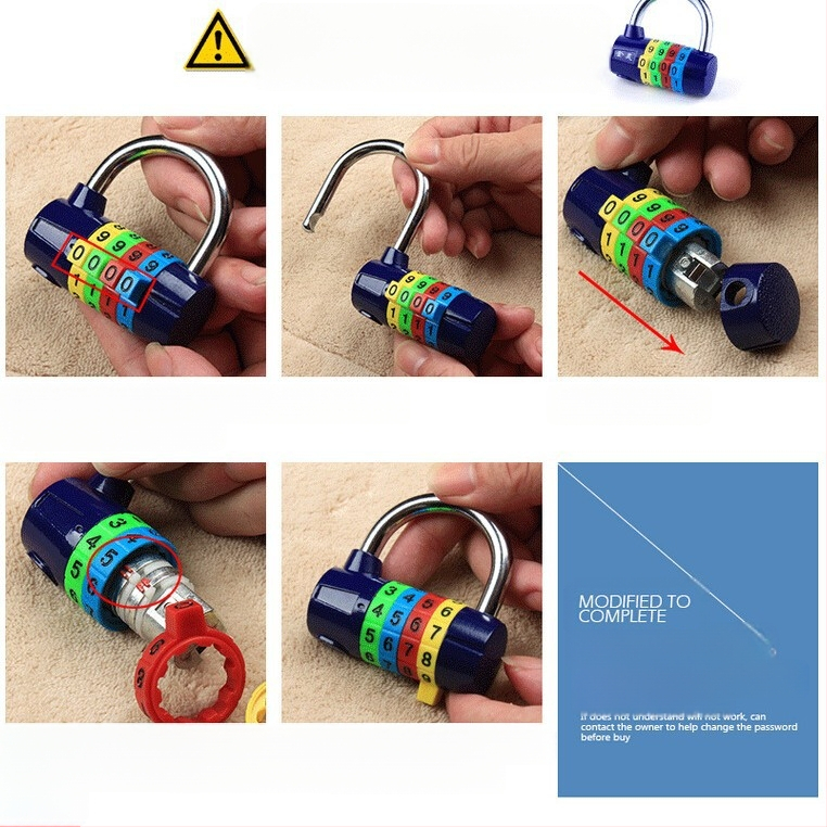 Κλειδαριά συνδυασμού από κράμα ψευδαργύρου, 4/5 ψήφια, μοντέλο 206, κατάλληλη για ντουλάπες και πόρτες, πάχος μοχλού 7