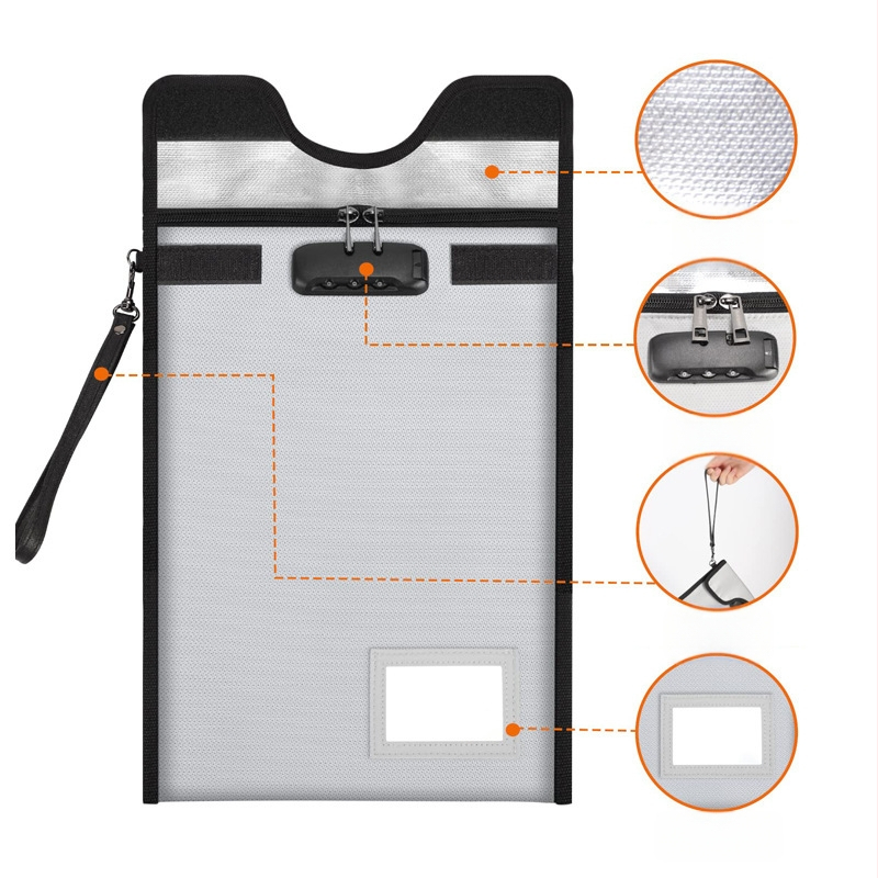 Four Seasons чанта за файлове и документи - огнеупорна и водоустойчива, с цип и ключалка, материал: силиконово влакнесто платно