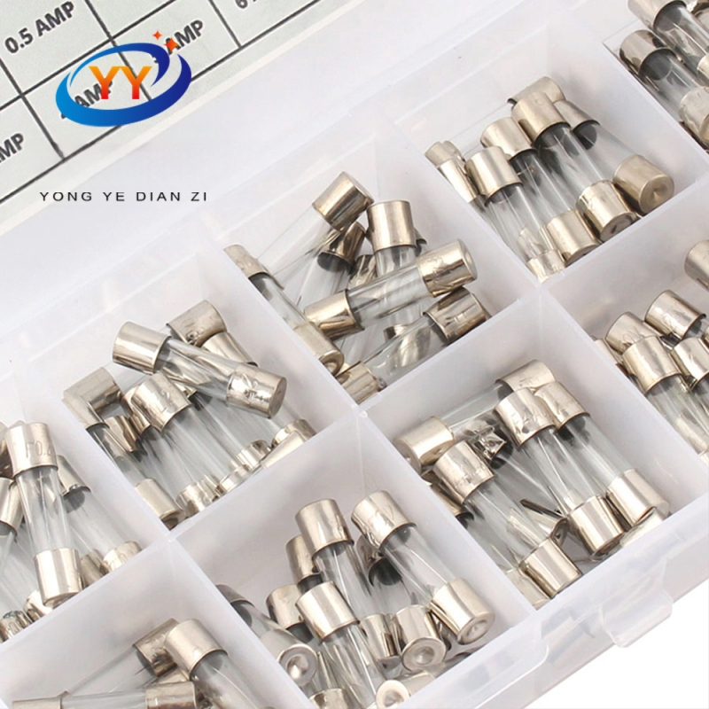 YONGYE стъклен предпазител, 0,2A–20A, смесен комплект, 100 броя