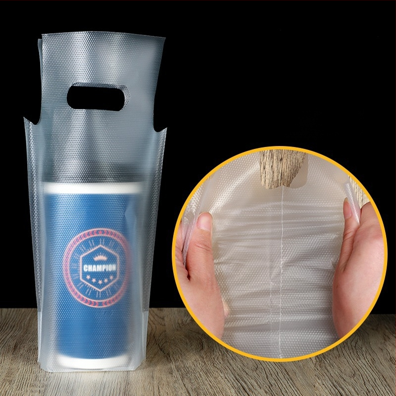 Vienkartinės plastikinės pakuočių maišeliai pieno arbatos parduotuvėms, tinkami vienam arba dviems puodeliams, PE medžiaga, talpa 301–400 ml